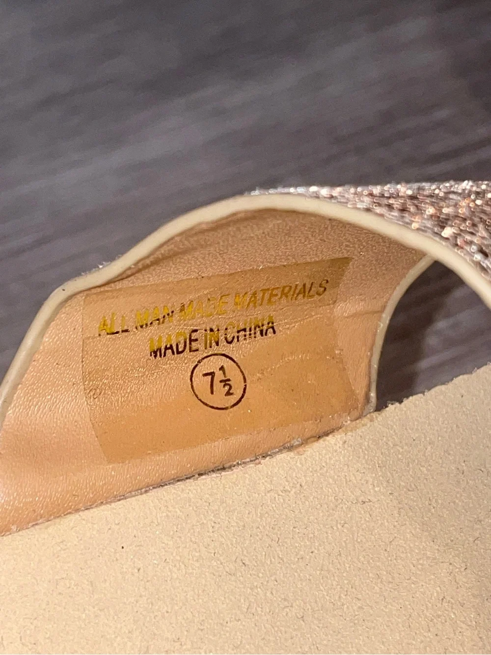 Nature Breeze Criss-Cross Platform Espadrille Slide Sandals in Rose Gold